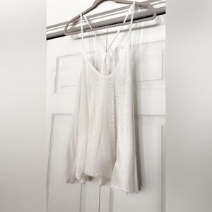 We The Free White Flowy Racer-Back Tank